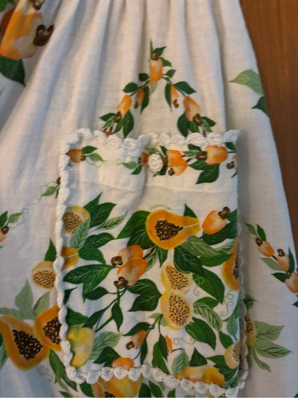 Farm Rio Papaya Salad Scarf Maxi dress - White and Yellow - Picture 7 of 13
